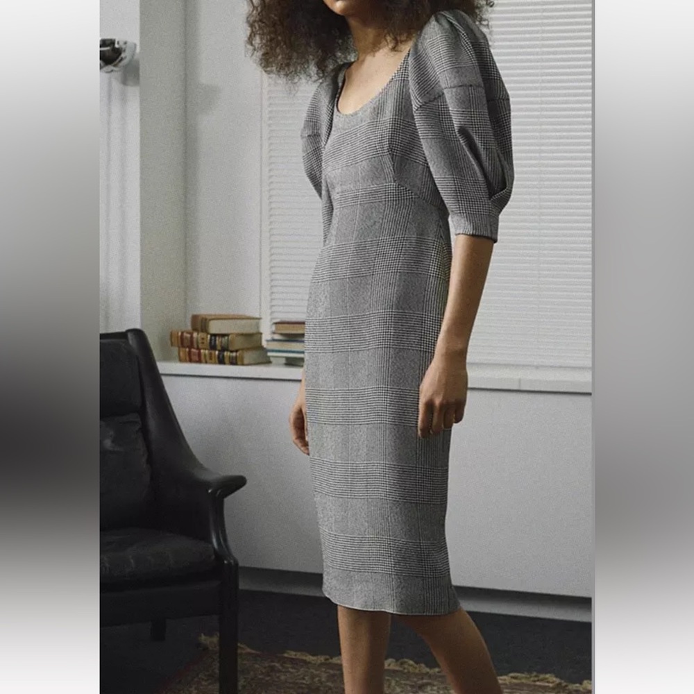 KHAITE - $1,420 HOUNDSTOOTH "BEATRICE" DRESS size 6